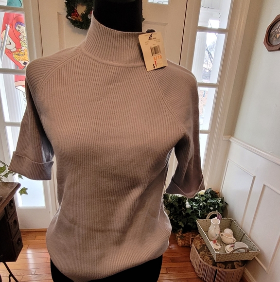 4/$19 NWT George pale blue ribbed mockneck sweater Medium - Picture 1 of 6